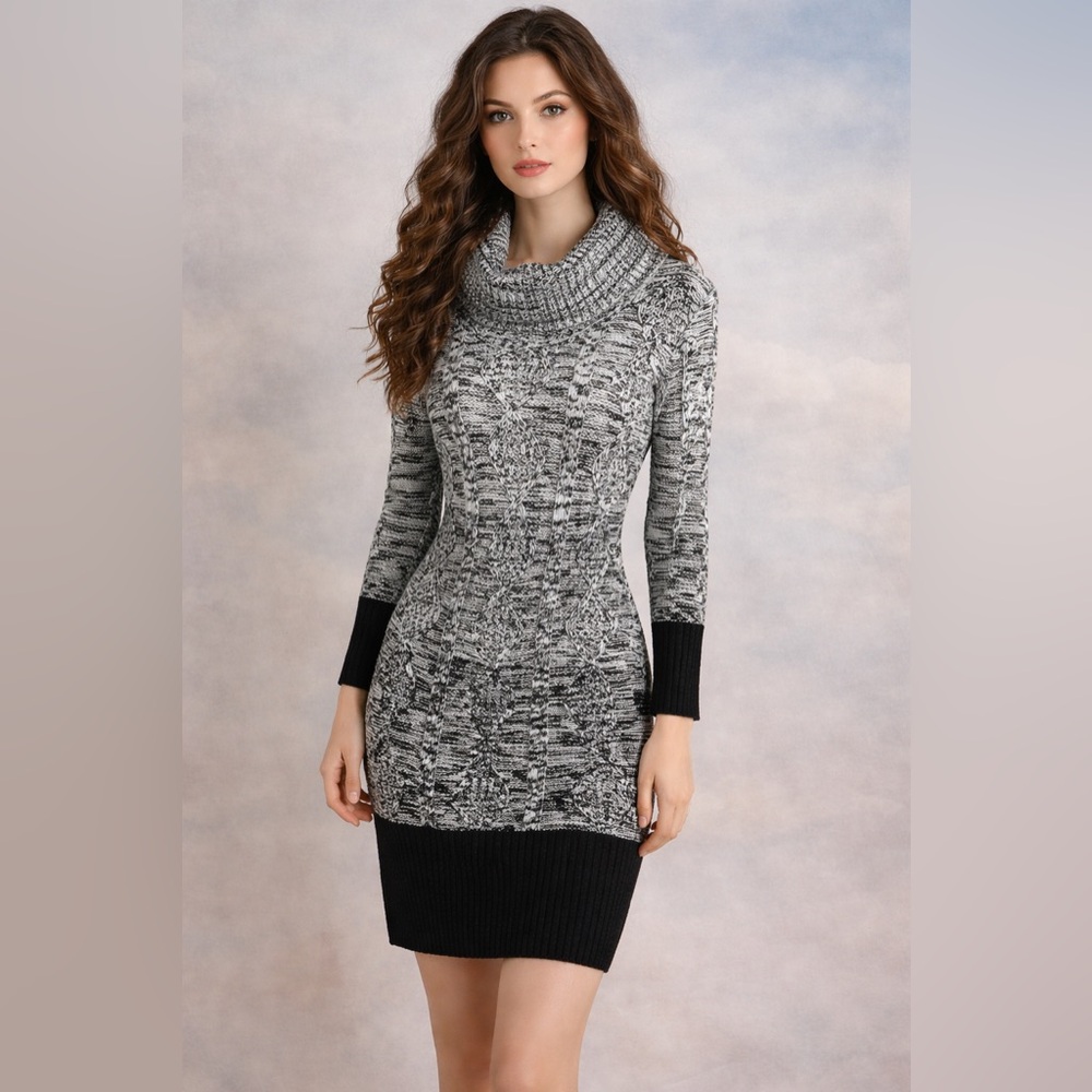 Studio One Black and White Sweater Dress Size PS